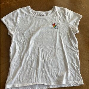 City Streets White Tee with Rainbow Patch
